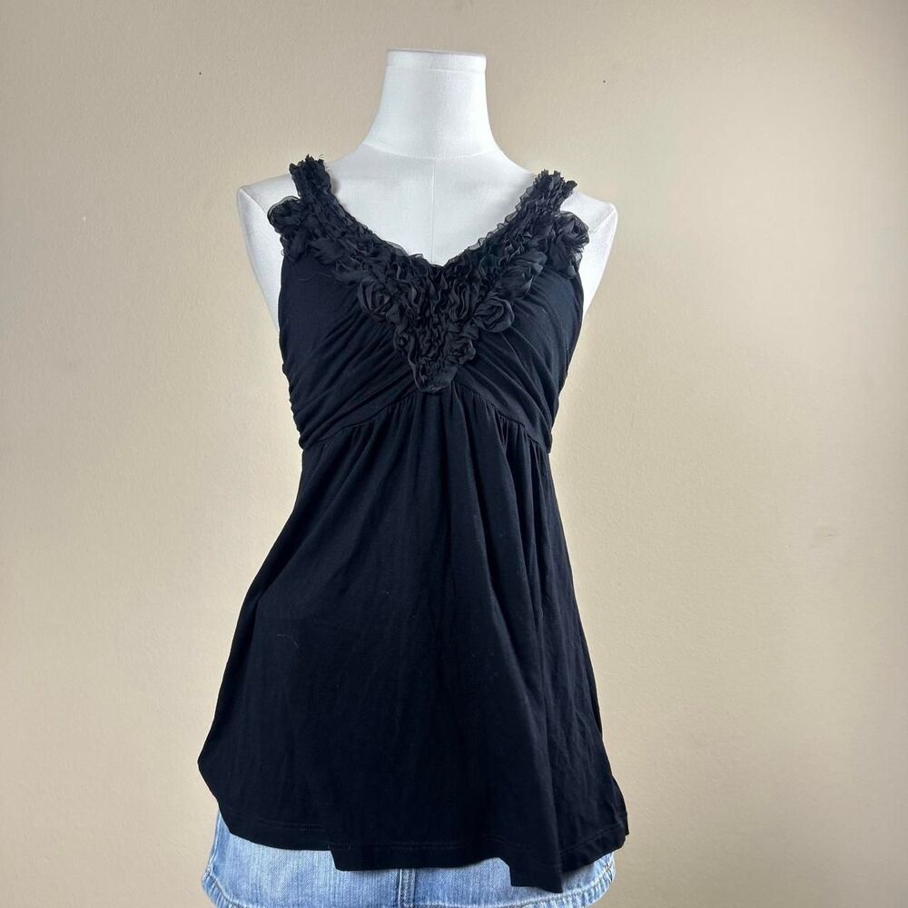 Twenty One Dark Coquette Y2K Ruffle Rose Top